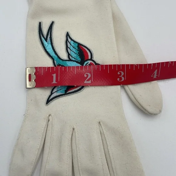 Vintage gloves with swallow accents, small size - Picture 5 of 6